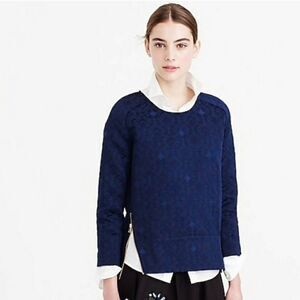 J Crew matelasse blue women's top size 4